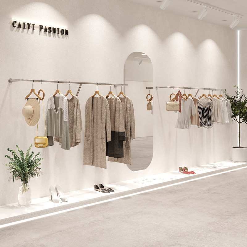 女装店童装店服装架 服装店不锈钢挂展示架 上墙壁挂侧挂架挂衣架