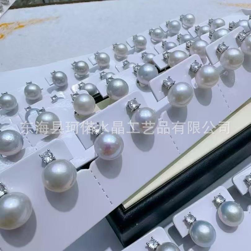 直销s952银轻奢大颗粒无核天然珍珠耳坠女高级感网红耳坠品适合送