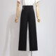 阔腿裤 宽松显瘦高腰通勤直筒休闲长裤 夏季 女2024新款 薄款 黑色西装
