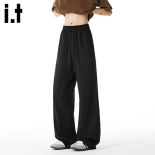 垂感直筒西装 春夏季 裤 宽松大码 it：fivecm微喇黑色西裤 休闲裤 男士