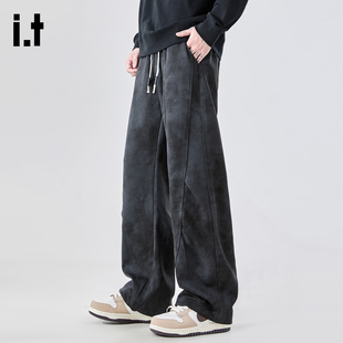 it：fivecm美式解构弯刀裤男春秋扎染重磅工装卫裤宽松直筒休闲裤
