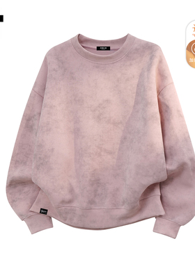 it :5cm/FIVECM粉色晕染加绒加厚卫衣男女2026秋冬情侣款宽松上衣