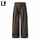 it：fivecm立体褶皱A字廓形老钱风长裤 男高级感通勤百搭休闲西裤