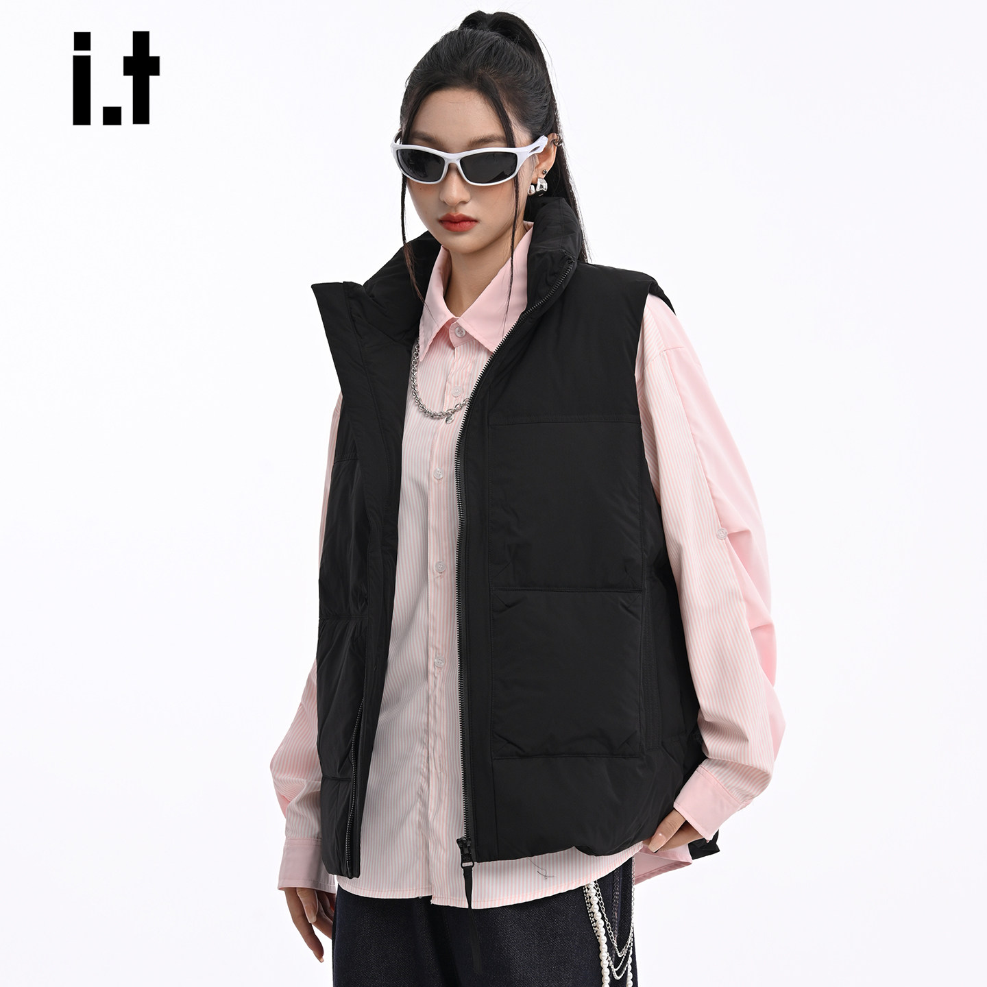 it：FIVECM秋冬轻薄羽绒马甲男女