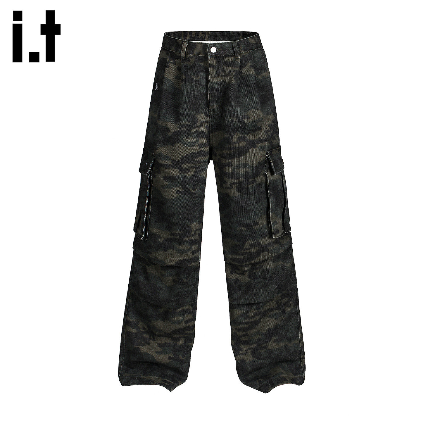 it：fivecm美式复古迷彩大口袋工装裤男潮牌高街宽松直筒休闲长裤,男装,休闲裤,淘宝优惠券,粉丝福利购,淘宝优惠卷