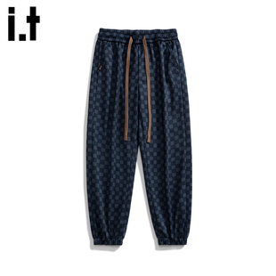 棋盘格子束脚裤 宽松休闲裤 男士 锥形长裤 FIVECM时尚 春秋季 5cm