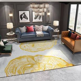 正品轻奢客厅地毯金格属风边斯堪纳维亚简单现代咖啡桌毯子卧室床