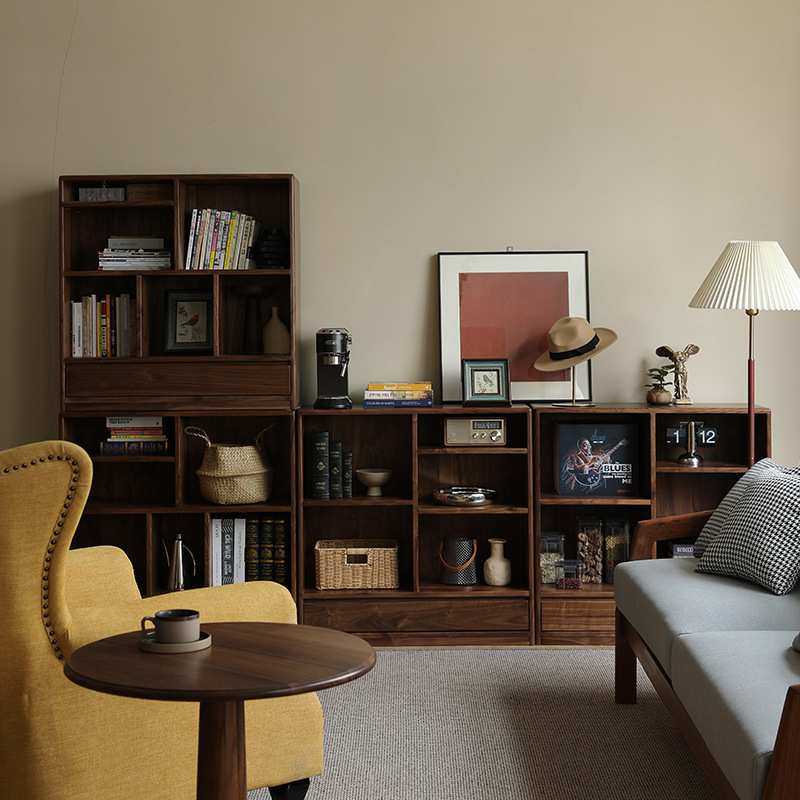 北美黑胡桃木全实木书柜简约橡木落地家用书架自由组合收纳置物柜,3C数码配件,摄像机配件,淘宝优惠券,粉丝福利购,淘宝优惠卷