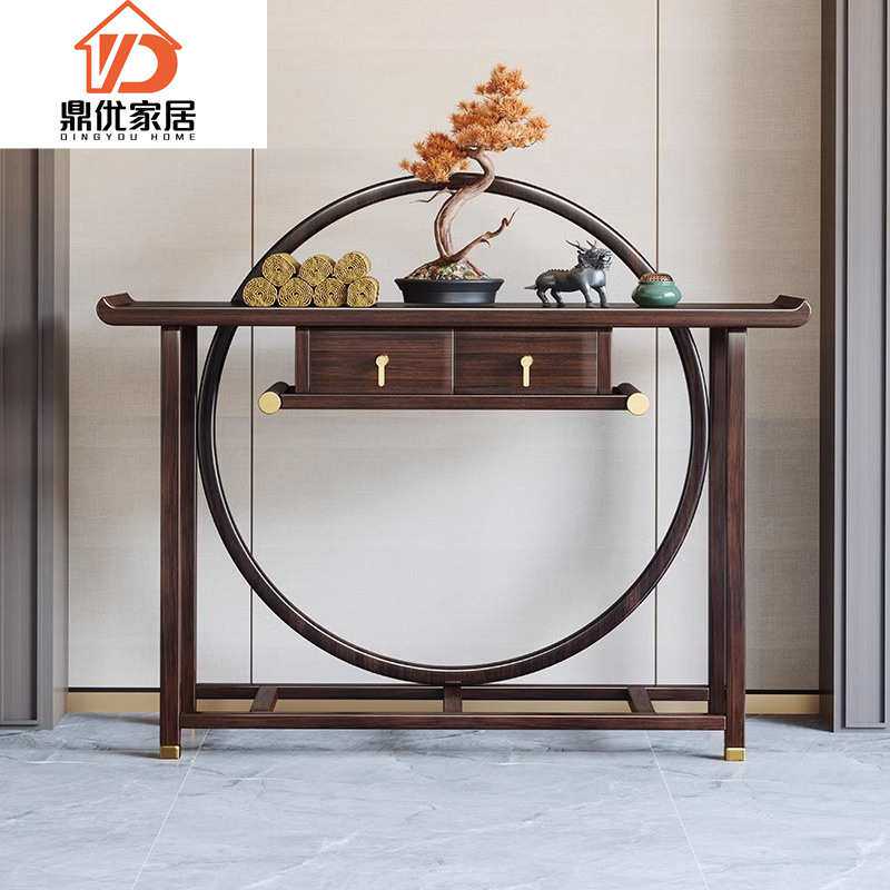 乌金木新中式实木玄关桌现代简约案台神台家用贡桌玄关桌客厅贡桌