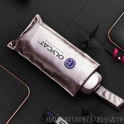 高档LO雨YCAT晴遮两用自动伞高级感女超轻小巧防晒防紫外线钛金太