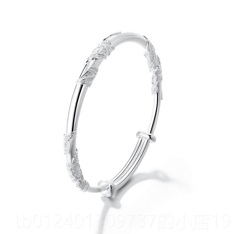 高档clect珂里连理枝银手镯女款纯9银99足银子亲节礼物实母用送镯