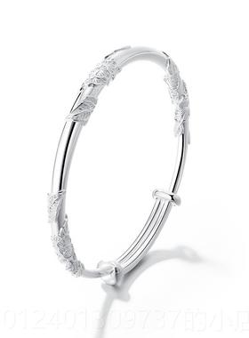 高档clect珂里连理枝银手镯女款纯9银99足银子亲节礼物实母用送镯