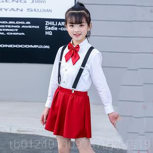 高档元旦儿演童持出表服装女童公主裙男西装演讲比赛主人礼服红色