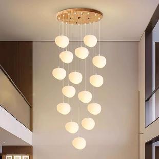 奶油石头吊灯创意个性 楼风 古风中楼梯楼梯间吊灯木艺loft吊灯复式