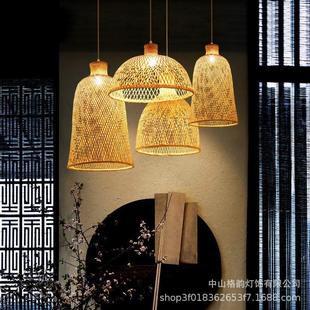 现代新中式茶室吊灯客厅灯餐吊灯现代创意三头吧台复式楼梯间吊灯