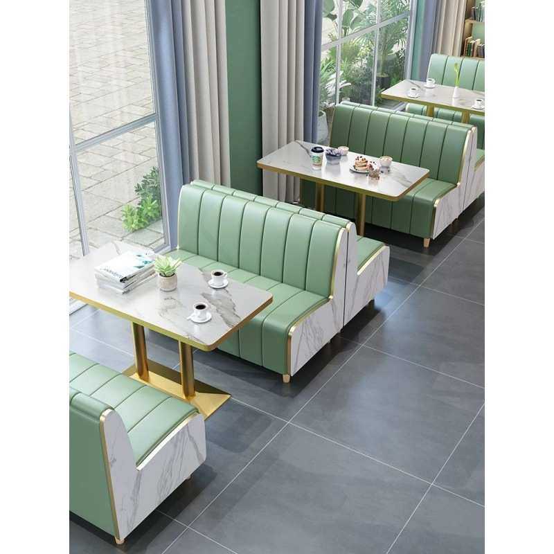 奶茶店桌椅组合网红汉堡甜品小吃快餐咖啡厅商用餐饮家具卡座沙发