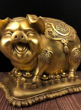 铜猪财猪存钱罐DIK生肖发意创摆件家具客厅工猪艺品