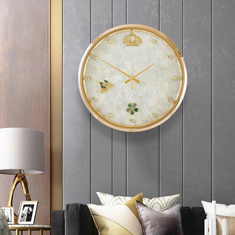 厅现代创意时钟尚贝壳挂钟23005K简表约挂墙钟客时网红餐桌轻奢挂