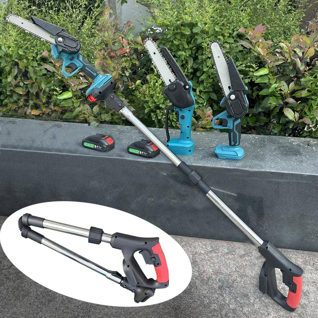 充电式锂电高高枝锯链锯园林修GAJ枝剪修高枝杆高空枝锯电动枝锯