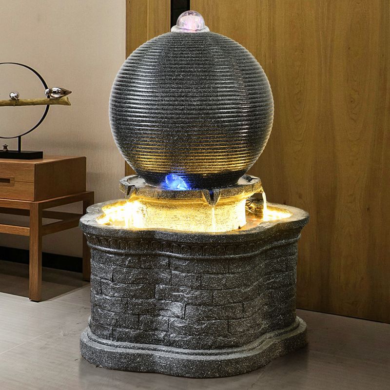 中式假山流水喷泉摆件水景创意招财风水球盆景客厅工艺室内加湿器