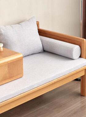 实木桃沙发床新中简式两用罗汉床OMZ约小户型客厅用家樱木推拉沙