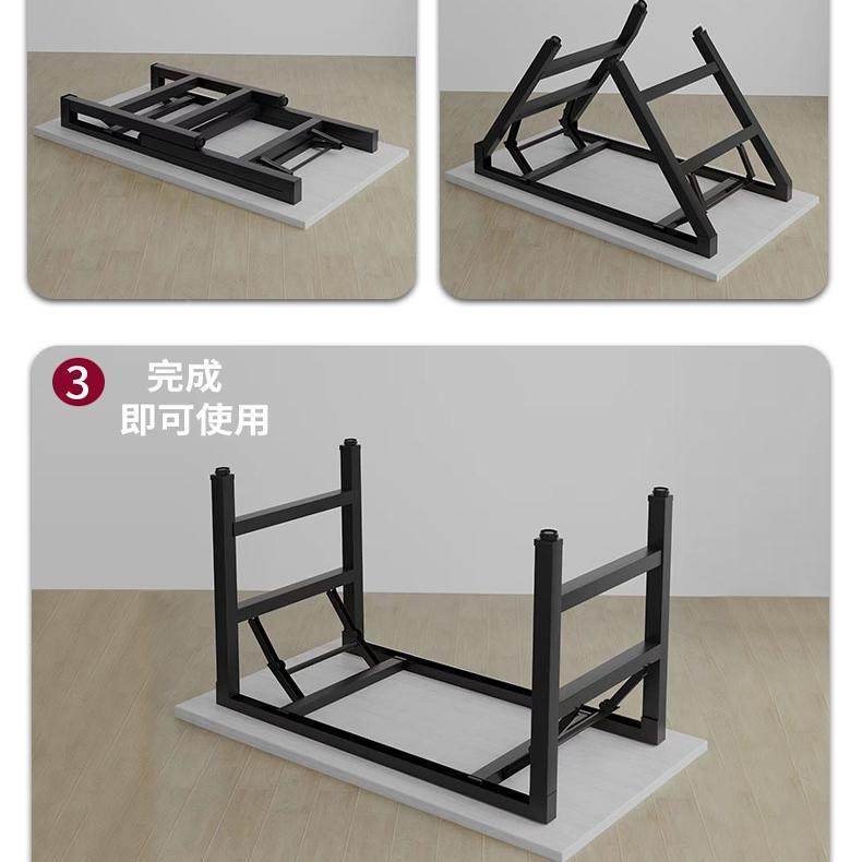 可折叠电桌台式书桌写简约代家用办公脑桌卧现双横梁桌室简易学习