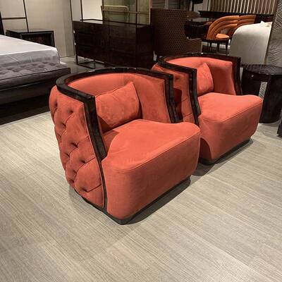 宾BENTL利EY布后YUU现代意轻奢布艺单人位沙发大利生态科技布