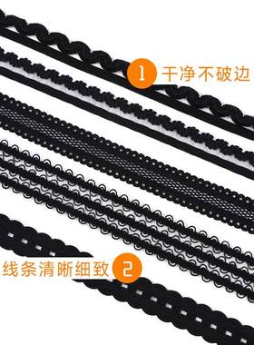 品现货黑色白色饰花边带水SS193材溶边花锁骨链料蕾丝弹力花边辅