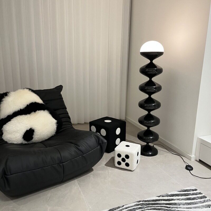 中古客厅黑葫芦落地灯极简台灯现代卧室奶油风沙发旁轻奢灯具