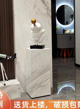 理大石摆台大理石柱客厅玄关地台电柜旁落地柱子墩摆件底座基石视