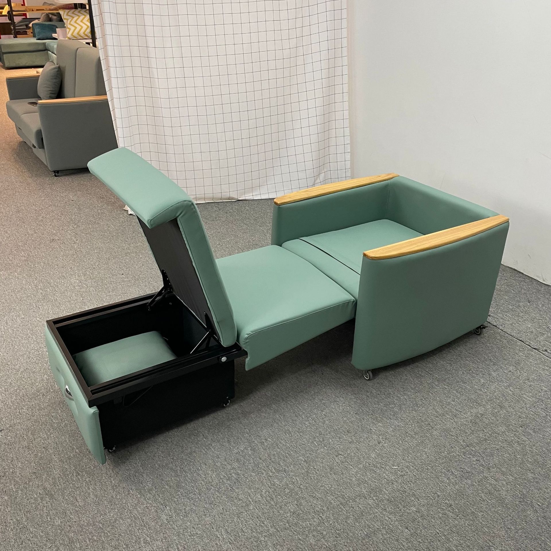 医养家具 多功能单人位陪护床 单人双人折叠沙发床两用可储物