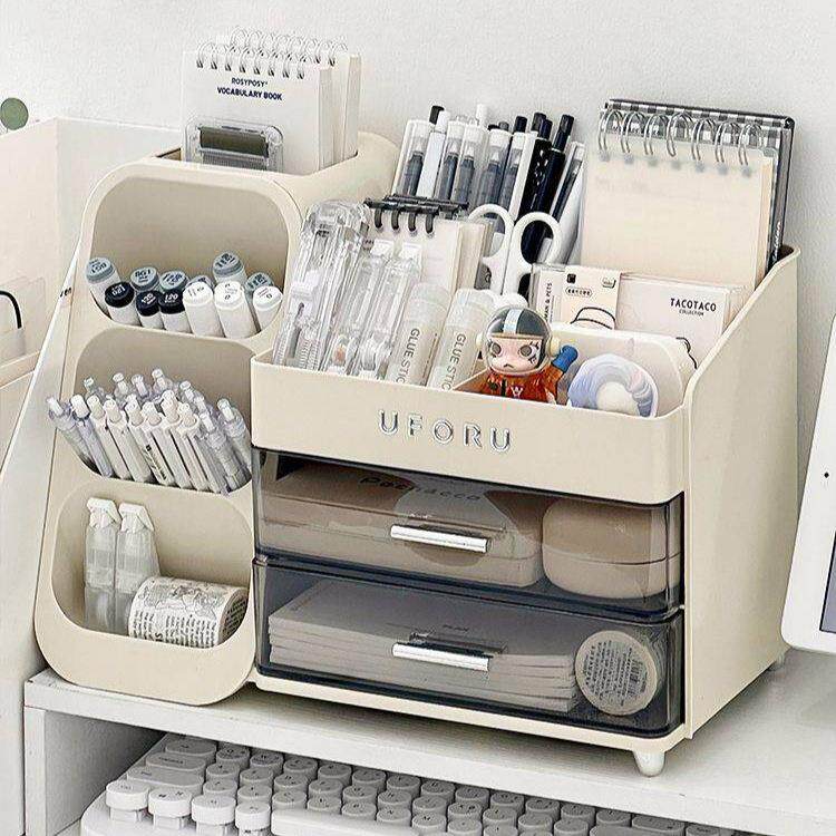 笔筒桌面收纳无品牌/抽屉式盒学生办公桌文具大容量书置物架多功