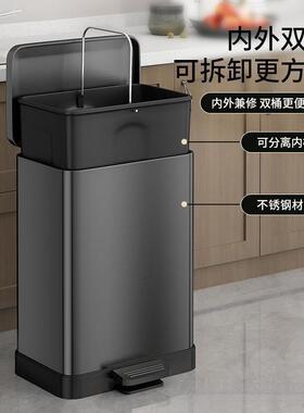 优勤厨房厕垃圾桶家用带盖大号7nr6BTJJ大容量卫生间厅所客脚踩踏