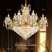 客厅奢水华大灯气复古别墅复法式 式 全591铜晶吊灯欧式 具