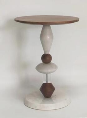 设感沙发边阳几不锈钢几茶客厅计台样版房小圆桌洞石CRI角几