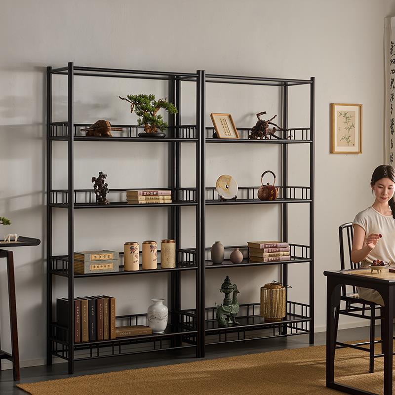 式博古架CJ202401办公室小型落茶宝具柜多阁中地摆件展示架茶桌后