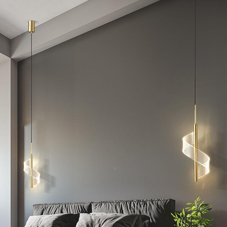 床现头吊灯023灯年新款灯具代YSC-DH81轻奢全铜极简小吊灯2卧室床