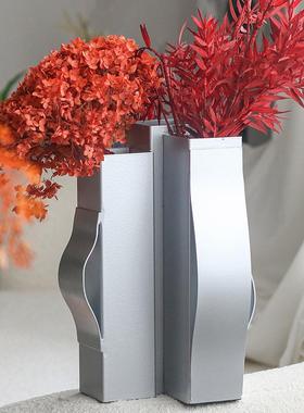 现代艺金属花瓶花解构花器摆桌LZB插件酒店样板房间术客厅餐软装