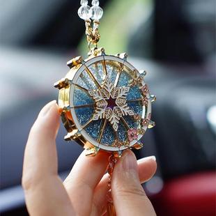 2205新天款 冰雪界摩轮流沙水晶353车载挂件吊饰世汽车内挂饰女感