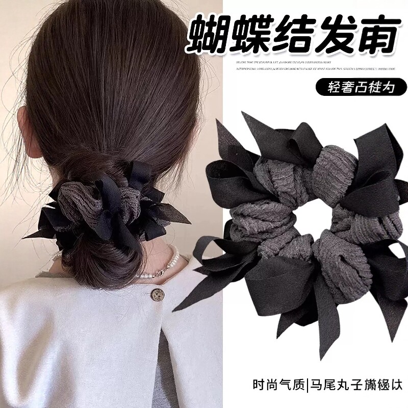 韩系手工蝴蝶结大肠发圈显发量