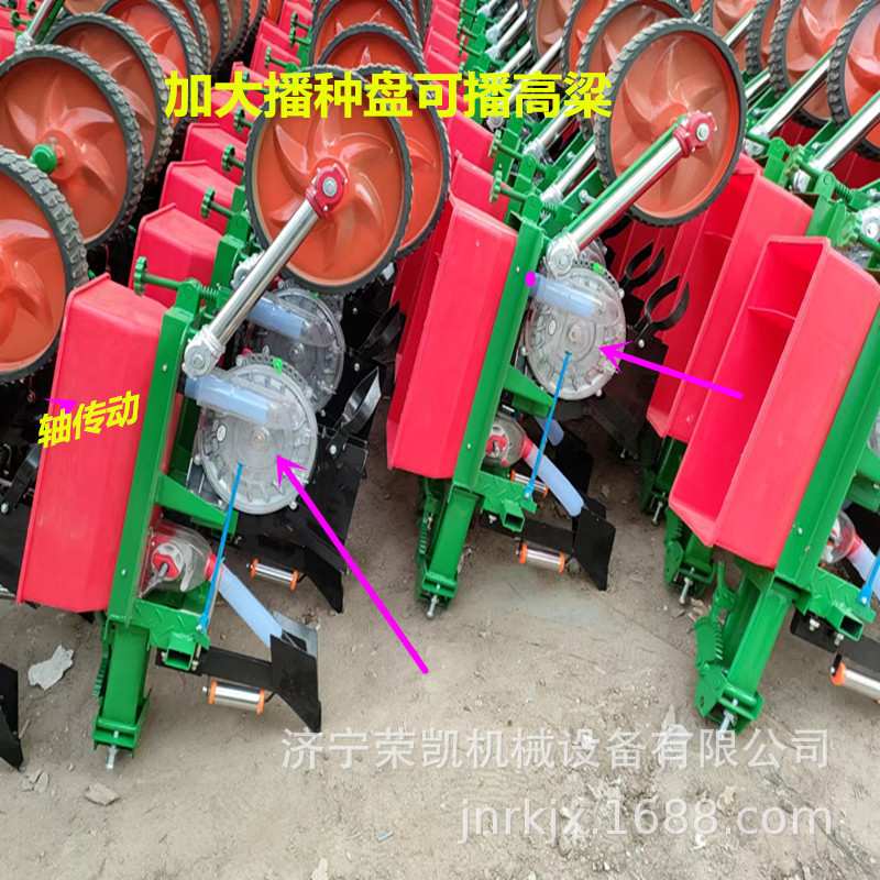新款单行传动轴玉米施肥精播机加大播种盘高粱大豆播种机双行三行