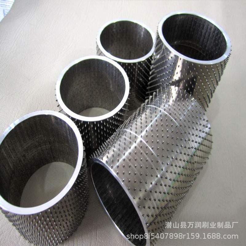 定制 不锈钢无纺布针辊加热打孔针刺手推铝合金滚筒刺穿孔刺孔辊