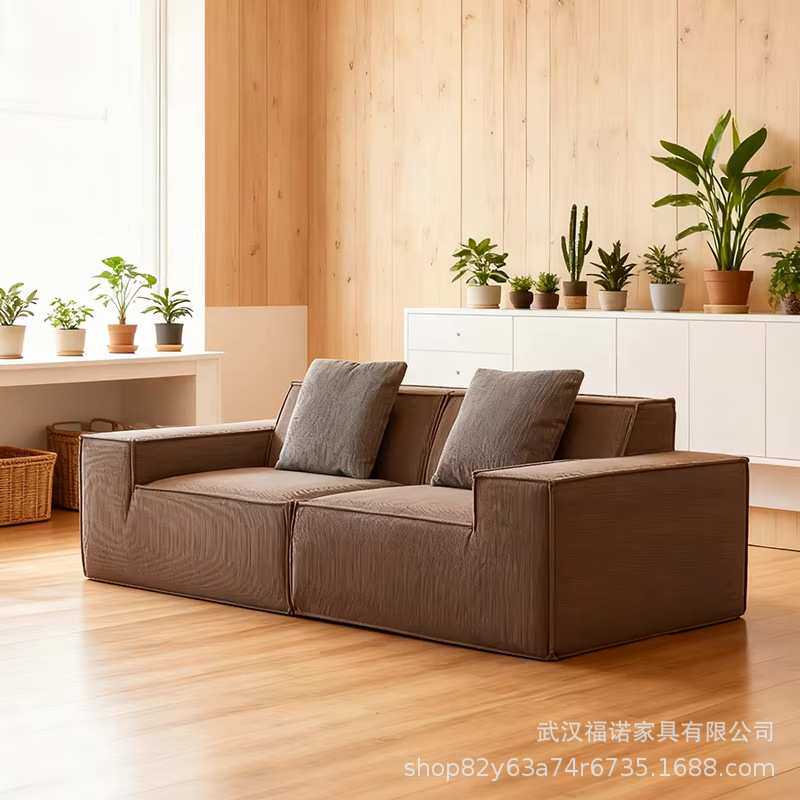 Compressed sofa北欧风布艺沙发麻布沙发客厅加宽简约现代直排新