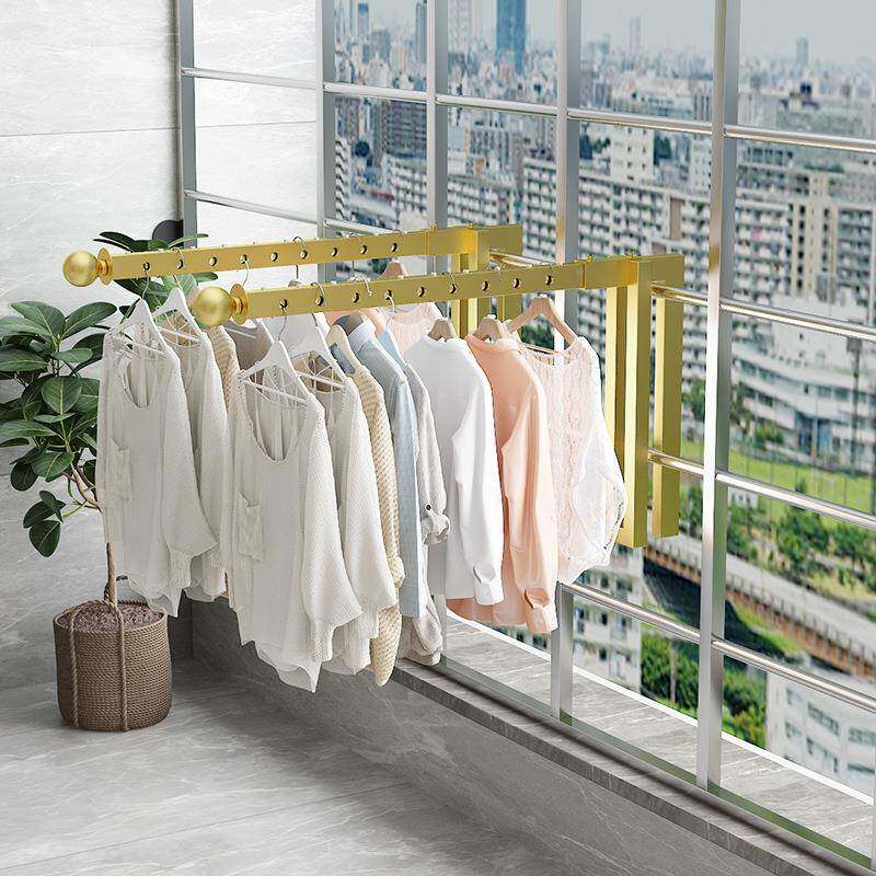 阳晾衣架防盗家网护栏伸缩台晾窗衣杆窗台栏杆用防无品牌/掉便捷