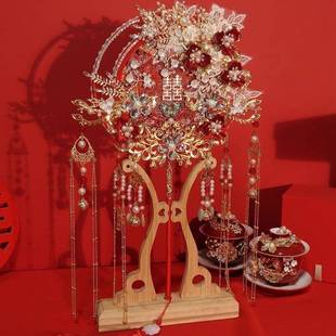 新中式团扇新娘团扇双面钟品闺华凤求凰豪秀禾服新款扇子古100423