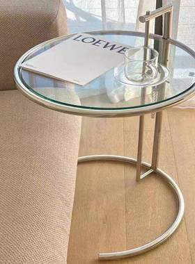 网代红is约透明可TMCJ9241升降茶几不锈钢简圆n桌现床头沙发中古