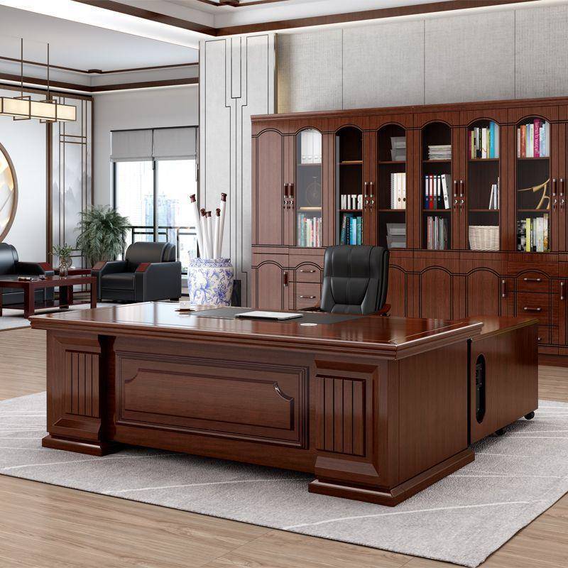 老板办公桌大气中式大班台办公室主管总裁桌子单人办公桌椅组合