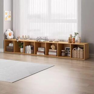 L彧1飘窗书架置物架落地矮书柜家用格子柜简易窗台下单层储物电视