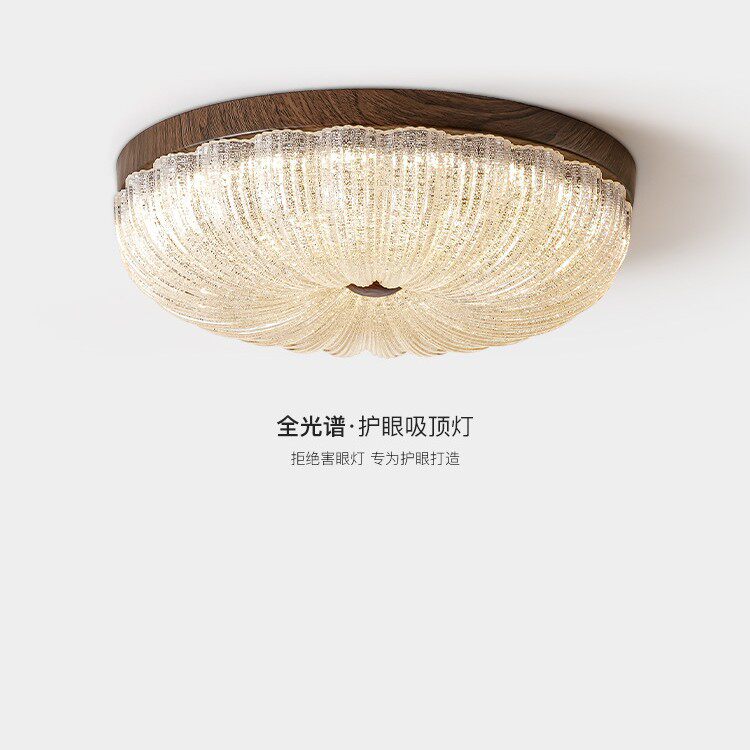 美式复古玻璃卧室吸顶灯中古法式创意房间灯书房全光谱护眼主卧灯
