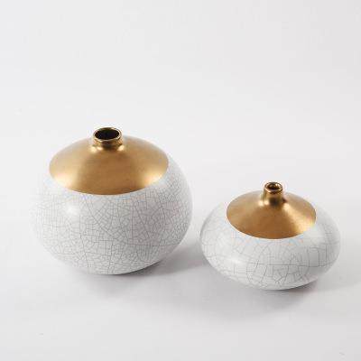 新中式创意小口花器陶瓷摆件书房会客室酒店书架茶几办公桌摆设品